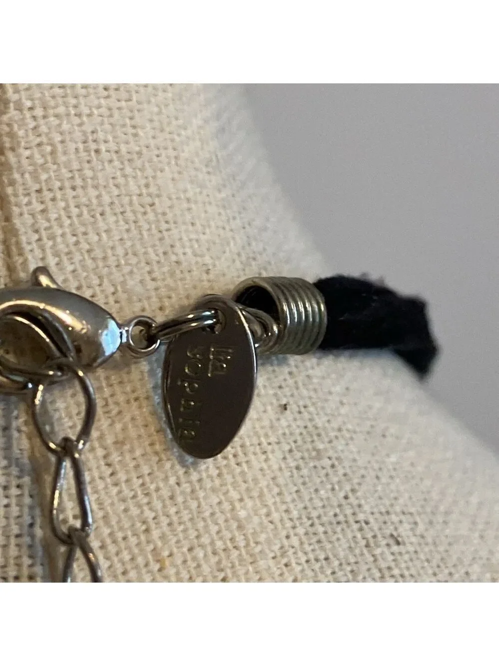 Lia Sophia Aspen Necklace Mother of Pearl Suede Cord Silver Tone 16